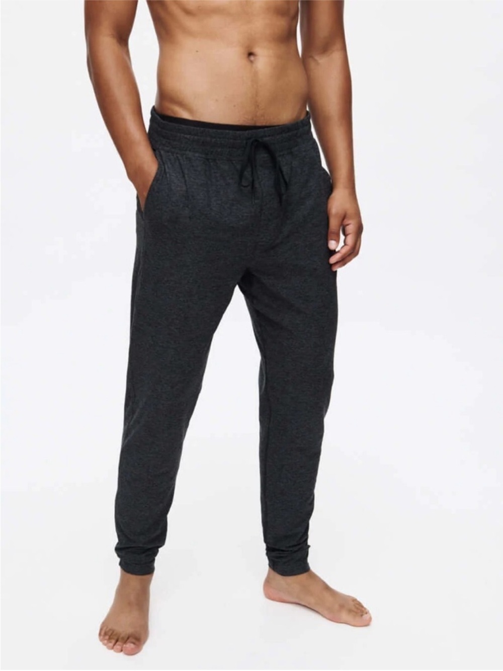 Outdoor Voices Charcoal Heather Joggers Dark Gray Drawstring Pants